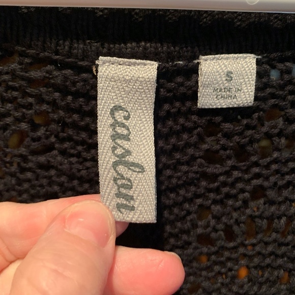 Caslon Open Knit Open Front Cardigan in Black Small NWT - Picture 4 of 7